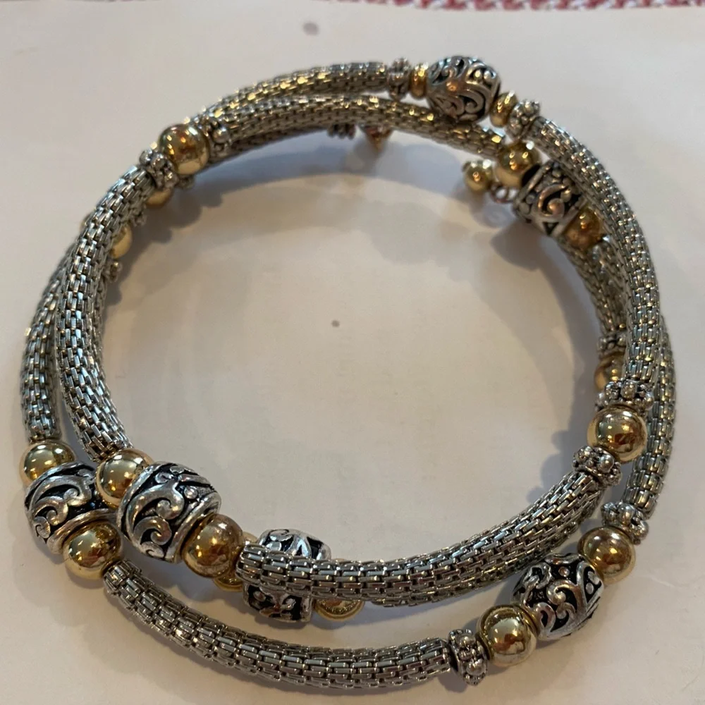 Triple- roll sliver mesh Arm Cuff - Women's Statement Upper Arm Bracelet